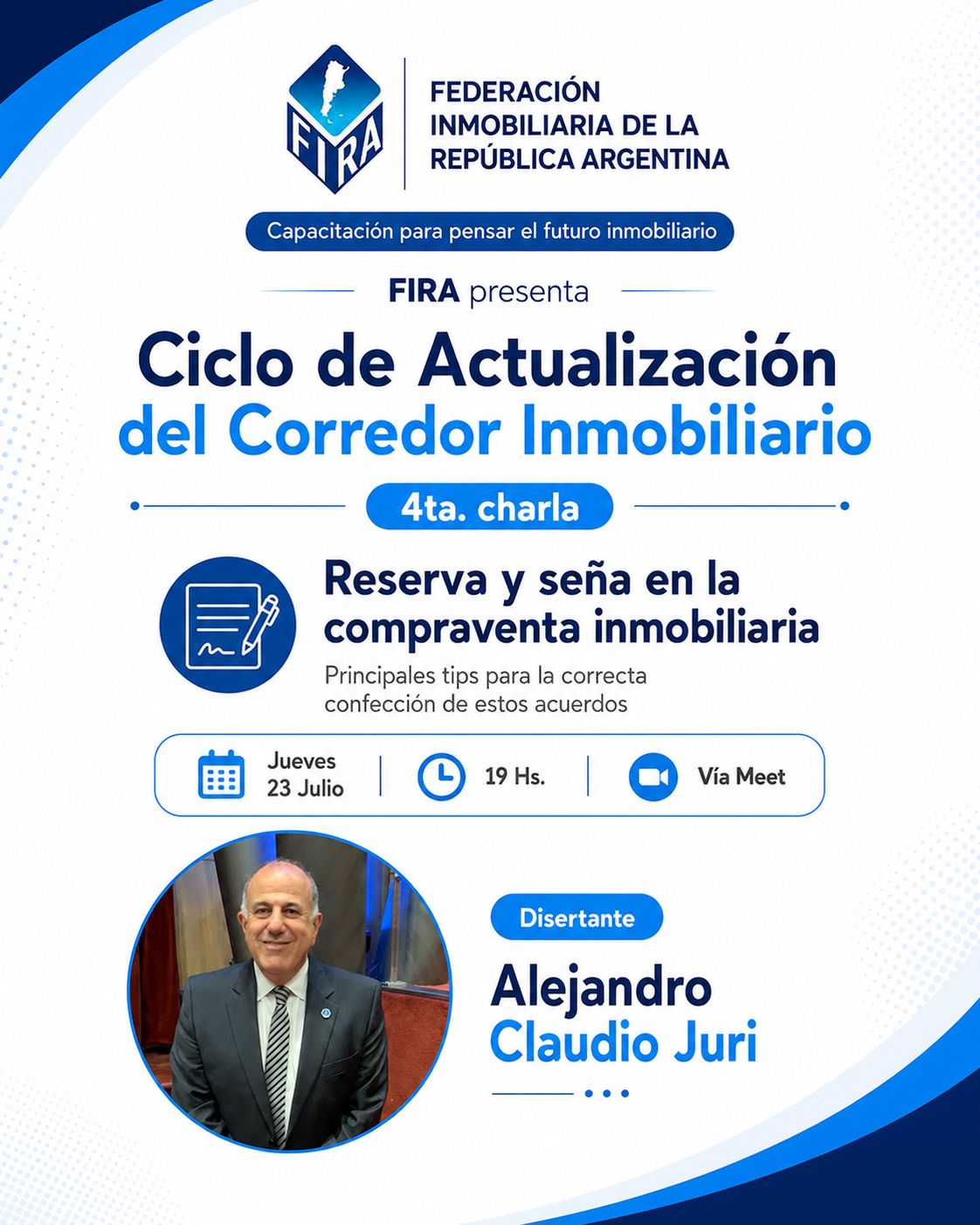 4ta jornada de capacitacion FIRA: Reserva y Seña en la Compraventa Inmobiliaria